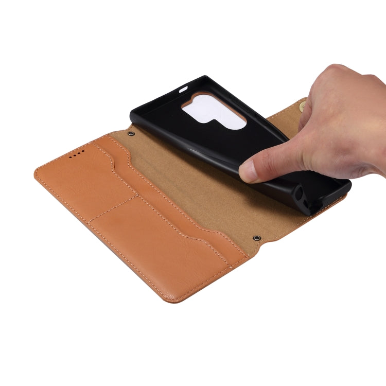 For Samsung Galaxy S23 Ultra 5G Denior Cowhide Texture Wallet Style Leather Phone Case(Blue)