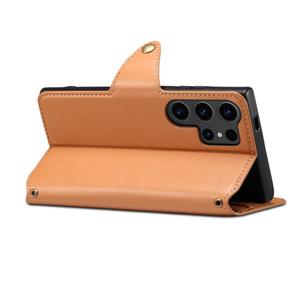 For Samsung Galaxy S24 Ultra 5G Denior Cowhide Texture Wallet Style Leather Phone Case(Khaki)