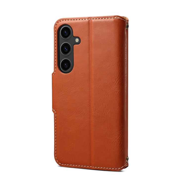 For Samsung Galaxy S24+ 5G Denior Cowhide Texture Wallet Style Leather Phone Case(Brown)