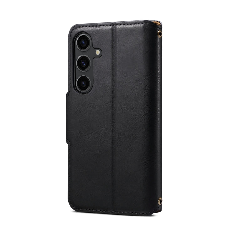 For Samsung Galaxy S23+ 5G Denior Cowhide Texture Wallet Style Leather Phone Case(Black)