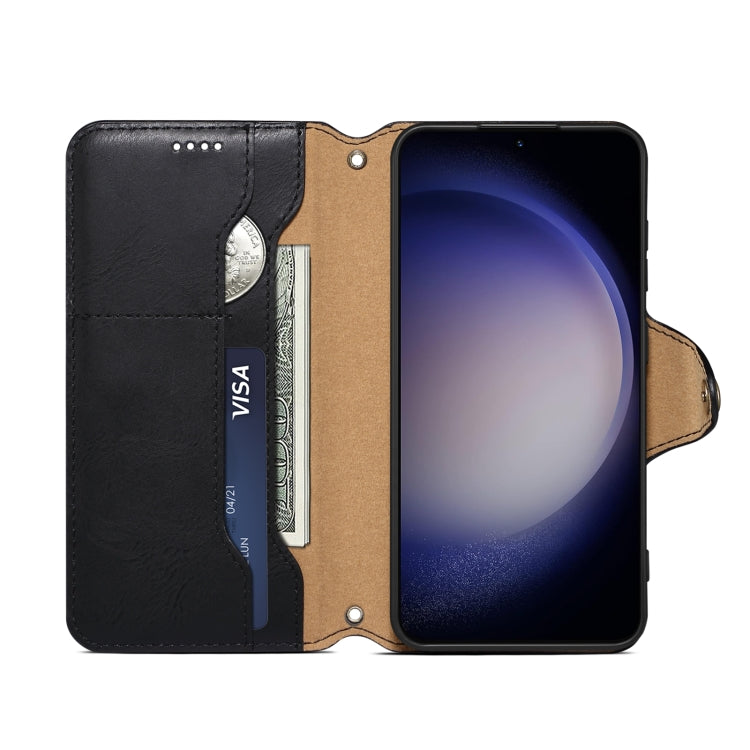 For Samsung Galaxy S23+ 5G Denior Cowhide Texture Wallet Style Leather Phone Case(Black)
