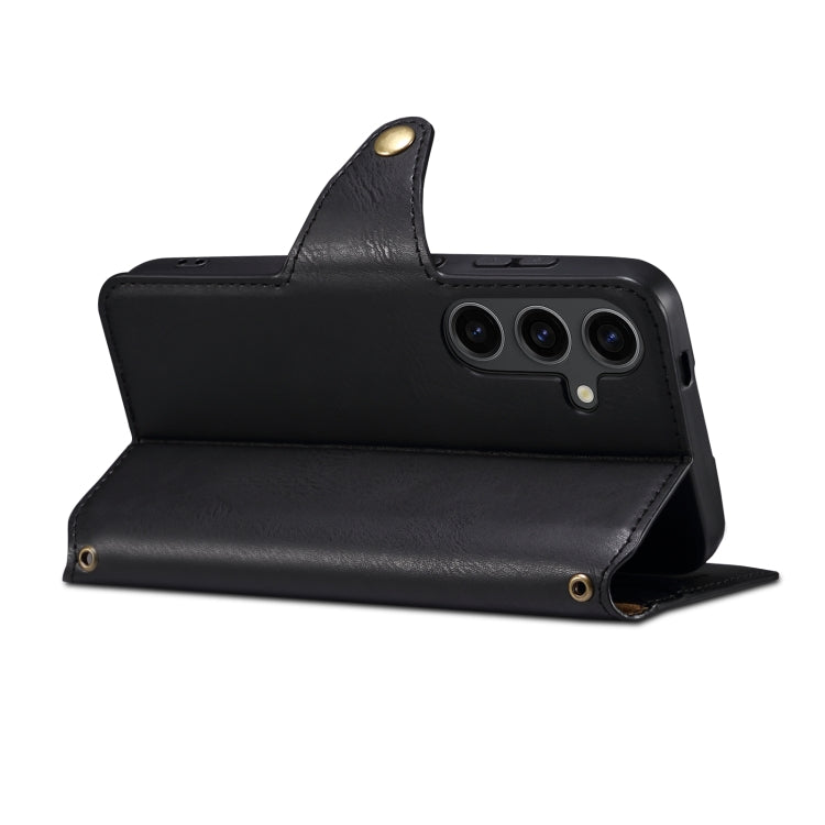 For Samsung Galaxy S23+ 5G Denior Cowhide Texture Wallet Style Leather Phone Case(Black)