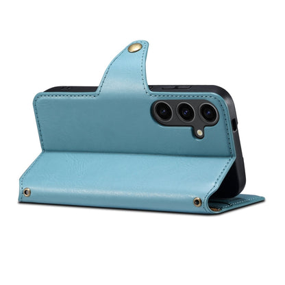 For Samsung Galaxy S23+ 5G Denior Cowhide Texture Wallet Style Leather Phone Case(Blue)
