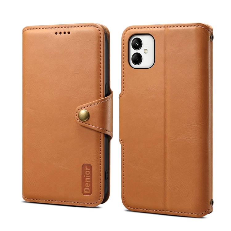 For Samsung Galaxy A05 Denior Cowhide Texture Wallet Style Leather Phone Case(Khaki)