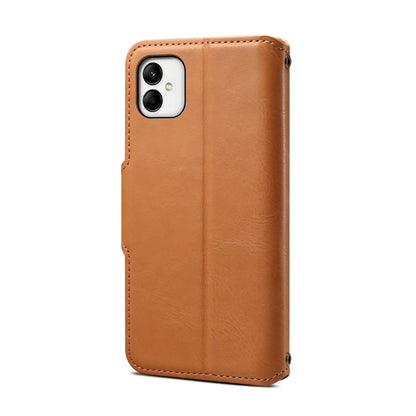 For Samsung Galaxy A05 Denior Cowhide Texture Wallet Style Leather Phone Case(Khaki)