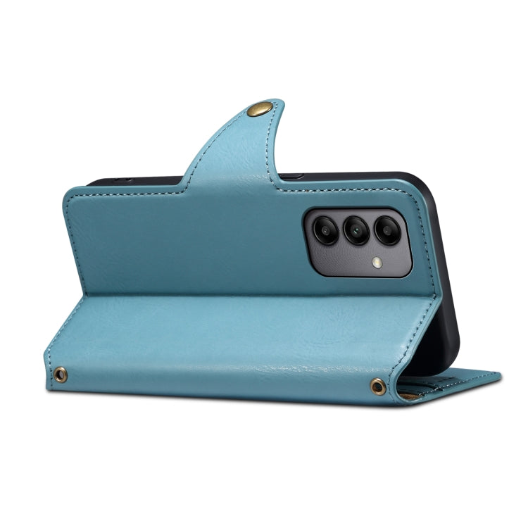 For Samsung Galaxy A05s Denior Cowhide Texture Wallet Style Leather Phone Case(Blue)