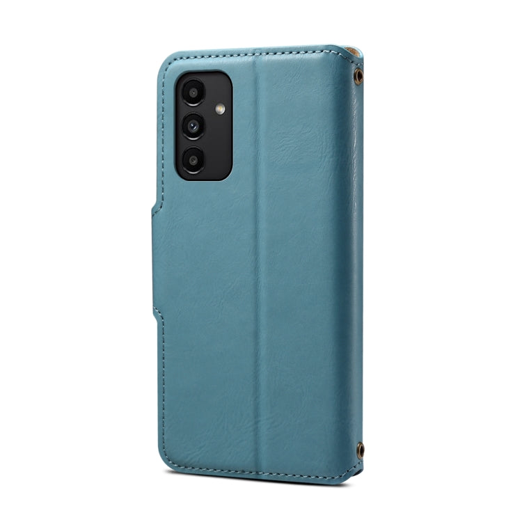 For Samsung Galaxy A13 5G Denior Cowhide Texture Wallet Style Leather Phone Case(Blue)