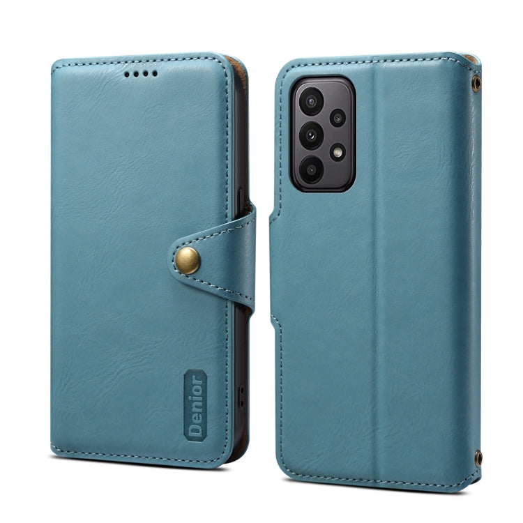 For Samsung Galaxy A23 Denior Cowhide Texture Wallet Style Leather Phone Case(Blue)