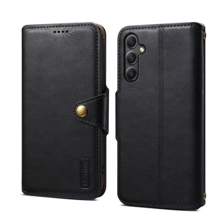 For Samsung Galaxy A24 5G Denior Cowhide Texture Wallet Style Leather Phone Case(Black)