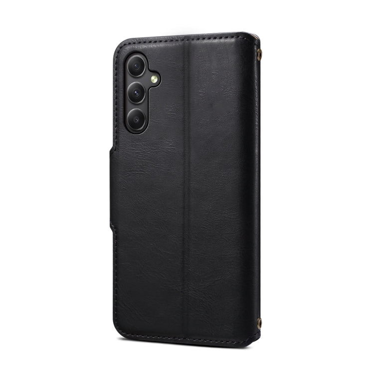 For Samsung Galaxy A24 5G Denior Cowhide Texture Wallet Style Leather Phone Case(Black)