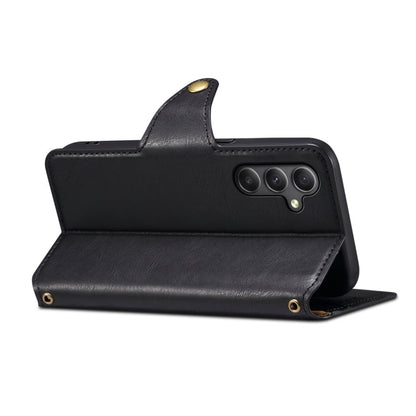 For Samsung Galaxy A24 5G Denior Cowhide Texture Wallet Style Leather Phone Case(Black)