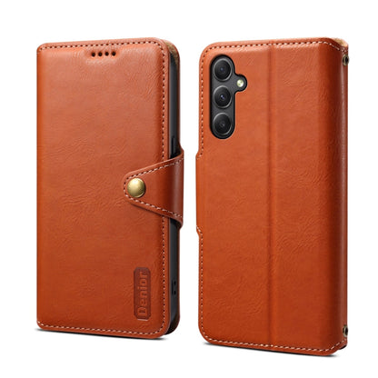 For Samsung Galaxy A24 5G Denior Cowhide Texture Wallet Style Leather Phone Case(Brown)