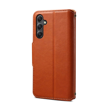 For Samsung Galaxy A24 5G Denior Cowhide Texture Wallet Style Leather Phone Case(Brown)