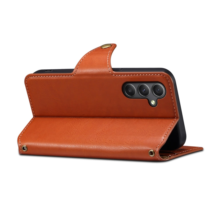 For Samsung Galaxy A24 5G Denior Cowhide Texture Wallet Style Leather Phone Case(Brown)