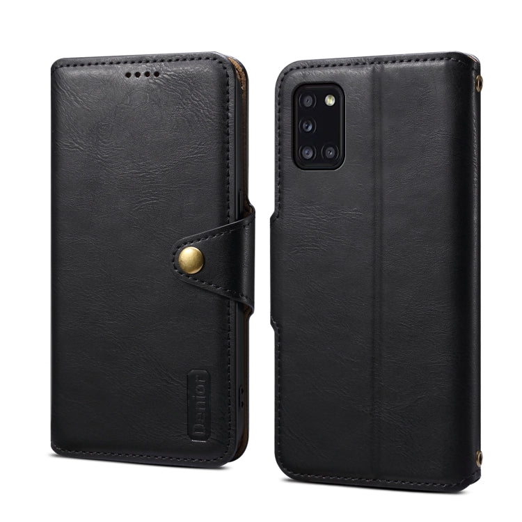 For Samsung Galaxy A31 4G Denior Cowhide Texture Wallet Style Leather Phone Case(Black)