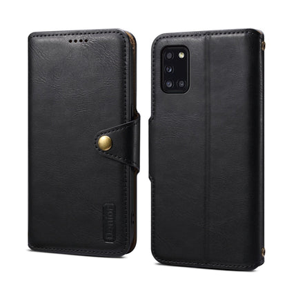 For Samsung Galaxy A31 4G Denior Cowhide Texture Wallet Style Leather Phone Case(Black)