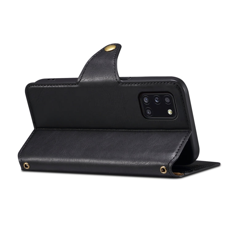 For Samsung Galaxy A31 4G Denior Cowhide Texture Wallet Style Leather Phone Case(Black)
