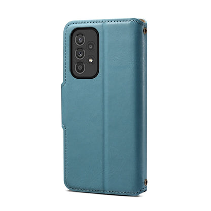For Samsung Galaxy A33 5G Denior Cowhide Texture Wallet Style Leather Phone Case(Blue)