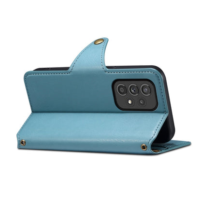 For Samsung Galaxy A33 5G Denior Cowhide Texture Wallet Style Leather Phone Case(Blue)