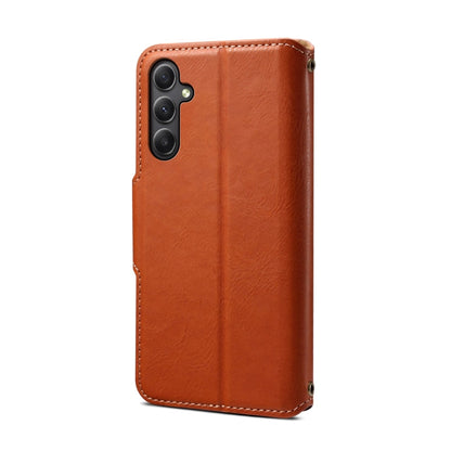 For Samsung Galaxy A34 5G Denior Cowhide Texture Wallet Style Leather Phone Case(Brown)
