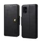 Pour Samsung Galaxy A51 4G, étui portefeuille en cuir texturé en cuir de vachette Denior (noir)