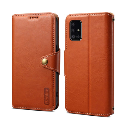 For Samsung Galaxy A51 4G Denior Cowhide Texture Wallet Style Leather Phone Case(Brown)