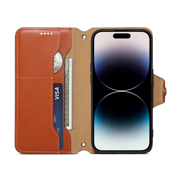 For Samsung Galaxy A51 4G Denior Cowhide Texture Wallet Style Leather Phone Case(Brown)