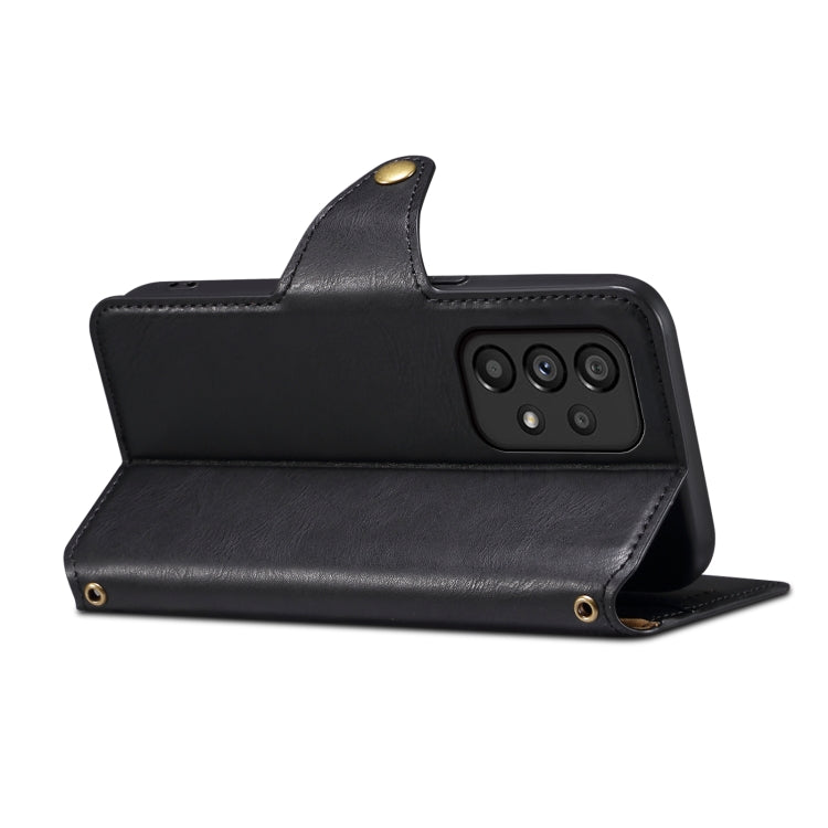 For Samsung Galaxy A53 5G Denior Cowhide Texture Wallet Style Leather Phone Case(Black)