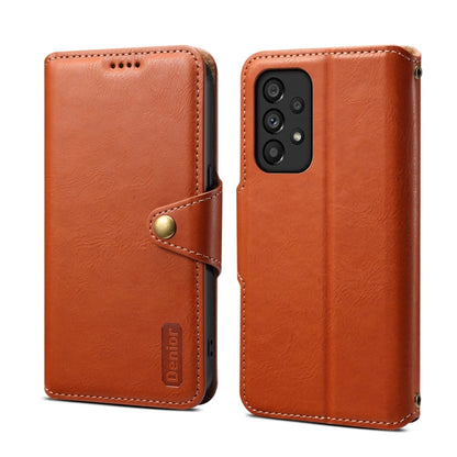 For Samsung Galaxy A53 5G Denior Cowhide Texture Wallet Style Leather Phone Case(Brown)