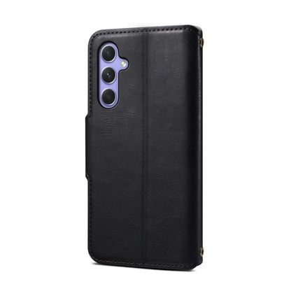 For Samsung Galaxy A54 5G Denior Cowhide Texture Wallet Style Leather Phone Case(Black)