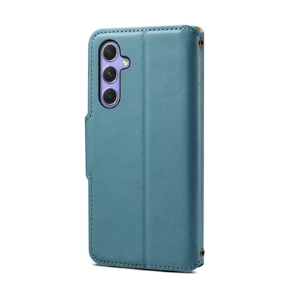 For Samsung Galaxy A54 5G Denior Cowhide Texture Wallet Style Leather Phone Case(Blue)