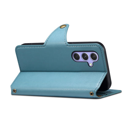 For Samsung Galaxy A54 5G Denior Cowhide Texture Wallet Style Leather Phone Case(Blue)