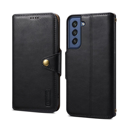 For Samsung Galaxy S21 FE 5G Denior Cowhide Texture Wallet Style Leather Phone Case(Black)