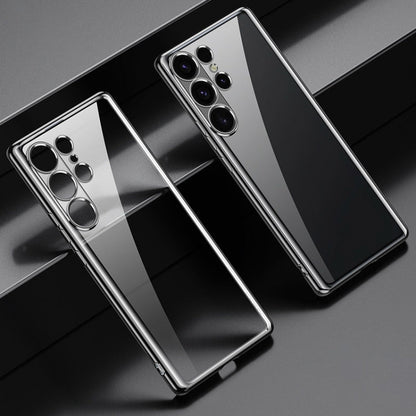 For Samsung Galaxy S24 Ultra 5G SULADA Electroplating TPU Transparent Phone Case(Black)