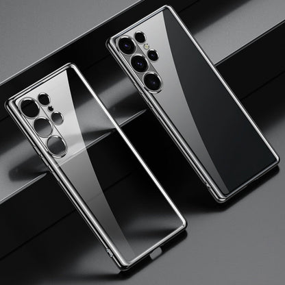 For Samsung Galaxy S25 Ultra 5G SULADA Electroplating TPU Transparent Phone Case(Black)