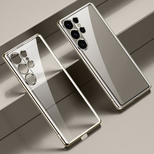 For Samsung Galaxy S25 Ultra 5G SULADA Electroplating TPU Transparent Phone Case(Grey)