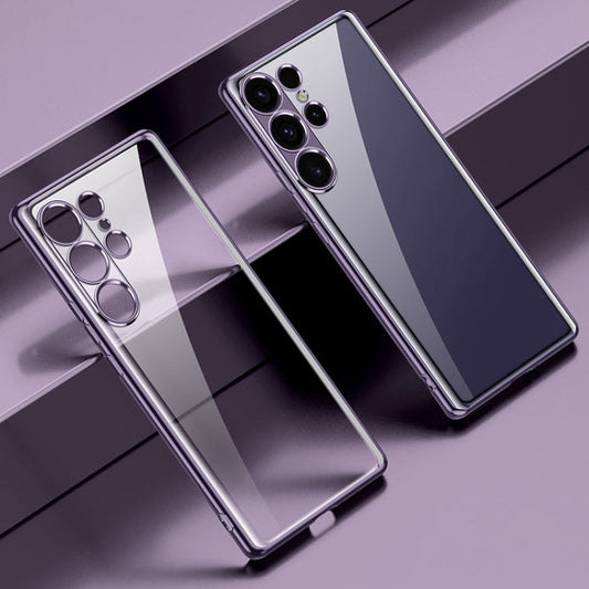For Samsung Galaxy S25 Ultra 5G SULADA Electroplating TPU Transparent Phone Case(Purple)