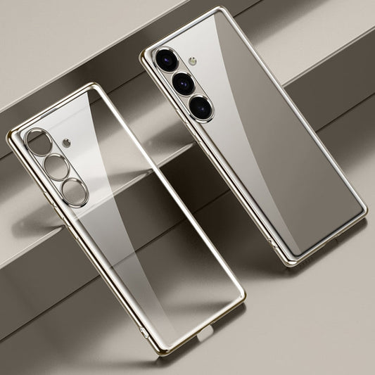For Samsung Galaxy S25 5G SULADA Electroplating TPU Transparent Phone Case(Grey)