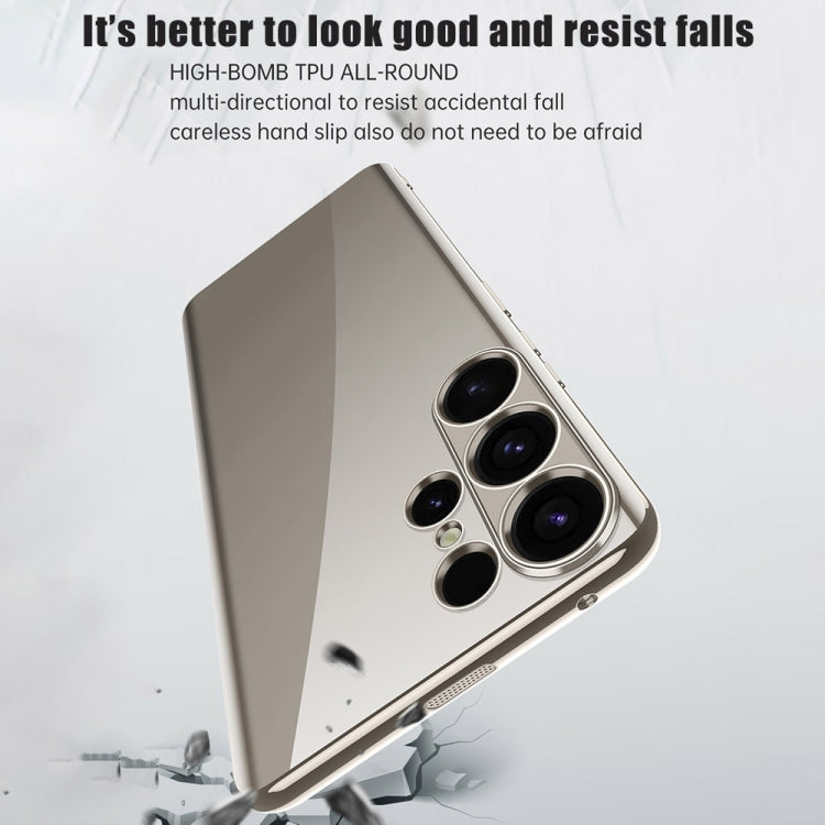 For Samsung Galaxy S25+ 5G SULADA Electroplating TPU Transparent Phone Case(Grey)