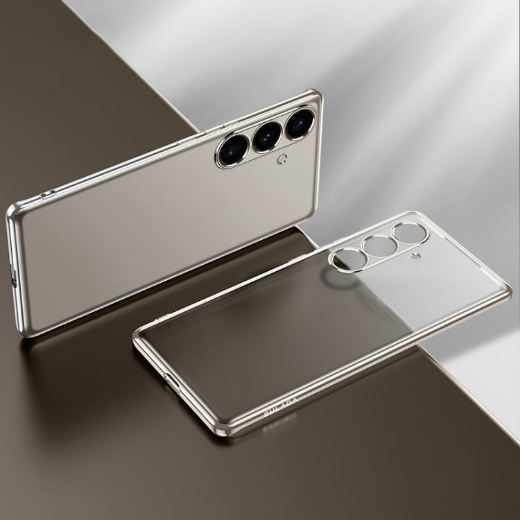 Pour Samsung Galaxy S24 5G SULADA Coque de téléphone en TPU dépoli avec placage (gris)