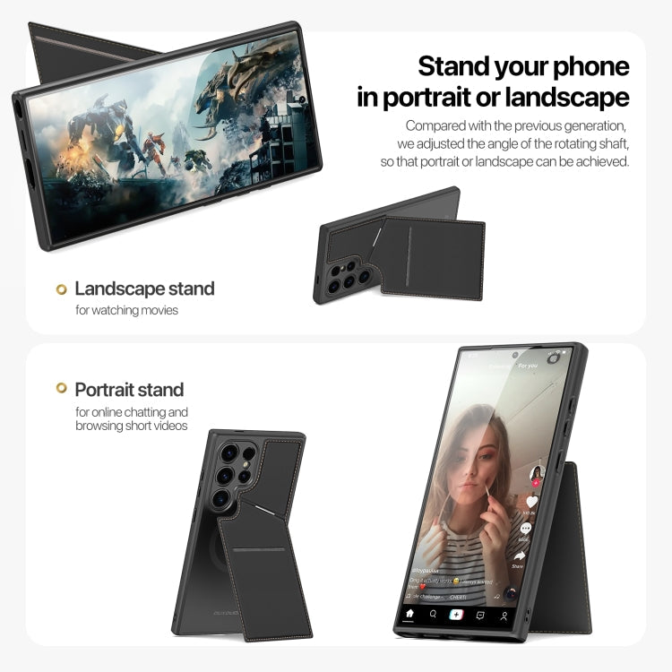 Pour Samsung Galaxy S24 Ultra 5G DUX DUCIS Série Rafi II Étui de téléphone RFID avec support magnétique MagSafe (Noir)