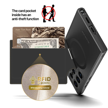 Pour Samsung Galaxy S24 Ultra 5G DUX DUCIS Série Rafi II Étui de téléphone RFID avec support magnétique MagSafe (Noir)