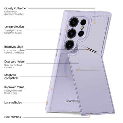 For Samsung Galaxy S24 Ultra 5G DUX DUCIS Rafi II Series MagSafe Magnetic Holder RFID Phone Case(Purple)