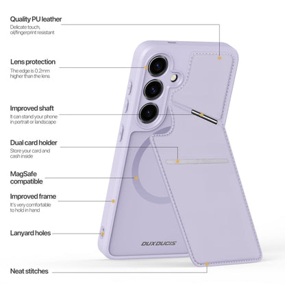 For Samsung Galaxy S24 5G DUX DUCIS Rafi II Series MagSafe Magnetic Holder RFID Phone Case(Purple)