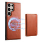 For Samsung Galaxy S23 Ultra 5G Denior Cowhide Texture Leather MagSafe Detachable Wallet Phone Case(Brown)