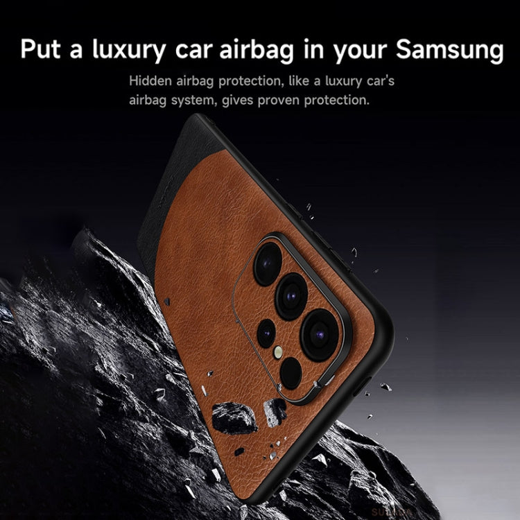 For Samsung Galaxy S24 5G SULADA Stitching Leather MagSafe Magnetic Phone Case(Black)
