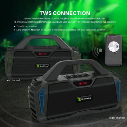 NewRixing NR6011 20W Portable Wireless Bluetooth Speaker TWS Subwoofer(Blue)