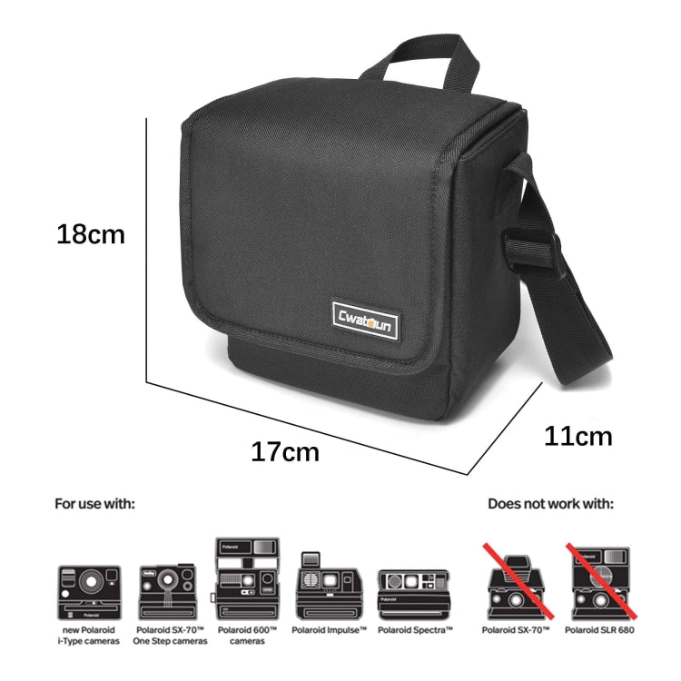 Sac photo bandoulière Cwatcun D52, taille : 17 x 18 x 11 cm (noir)