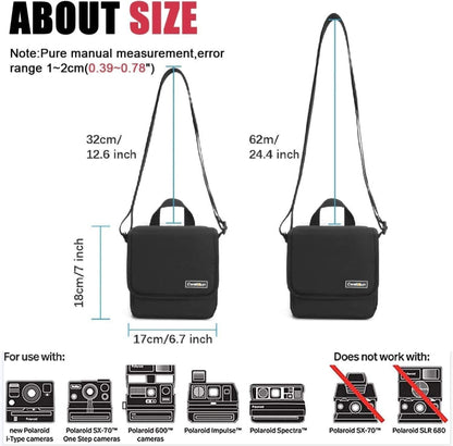 Sac photo bandoulière Cwatcun D52, taille : 17 x 18 x 11 cm (noir)