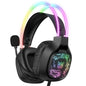 Casque de jeu filaire ONIKUMA X22 USB + 3,5 mm avec micro et lumière colorée, longueur de câble : 1,8 m (noir)